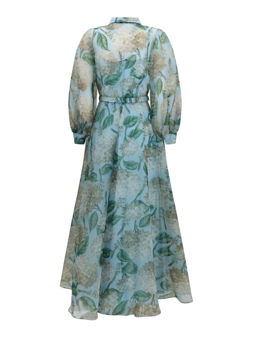 Blue Polyester Casual Dress