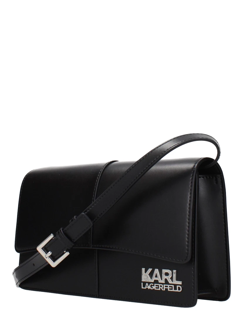 Black Polyethylene Crossbody Bag