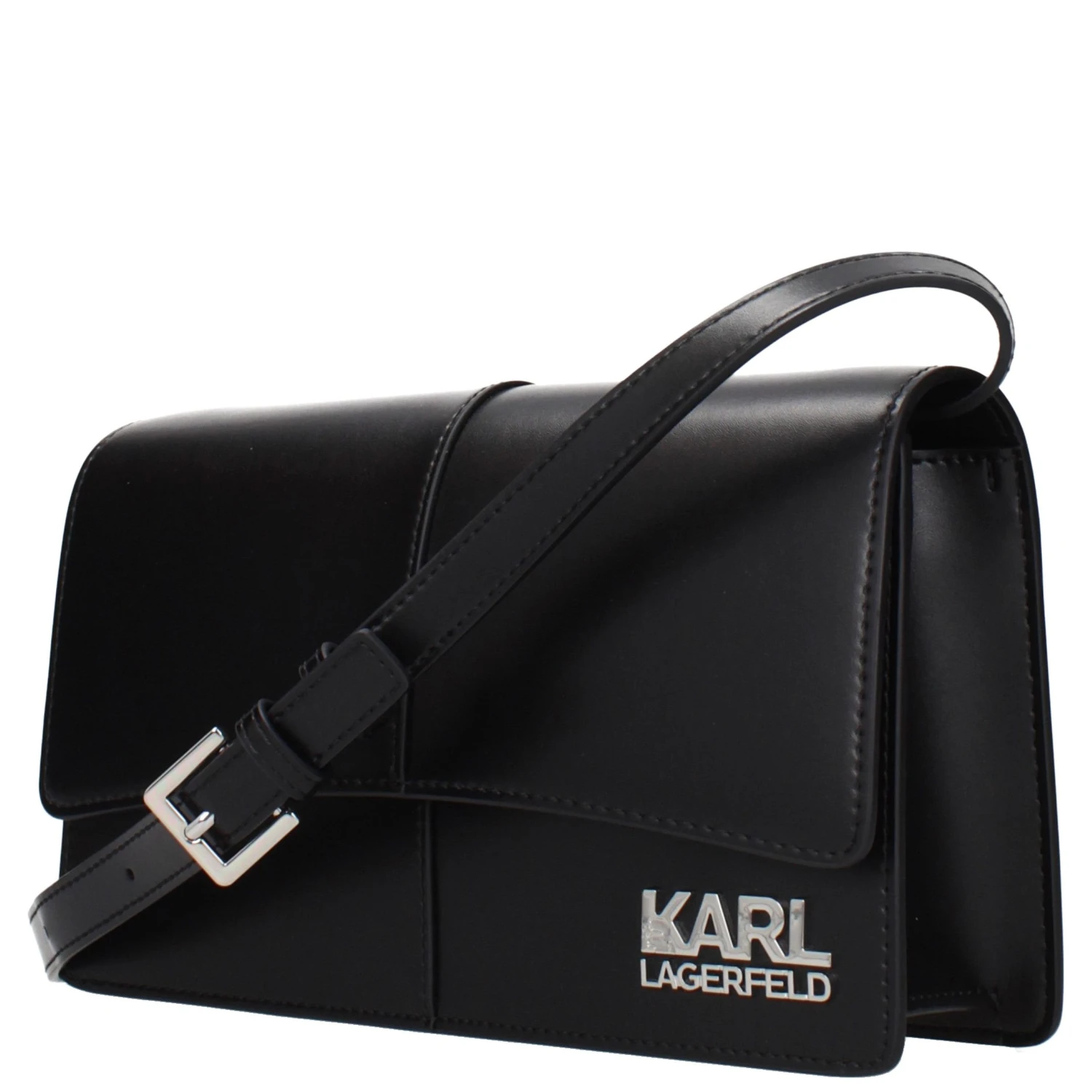 Black Polyethylene Crossbody Bag