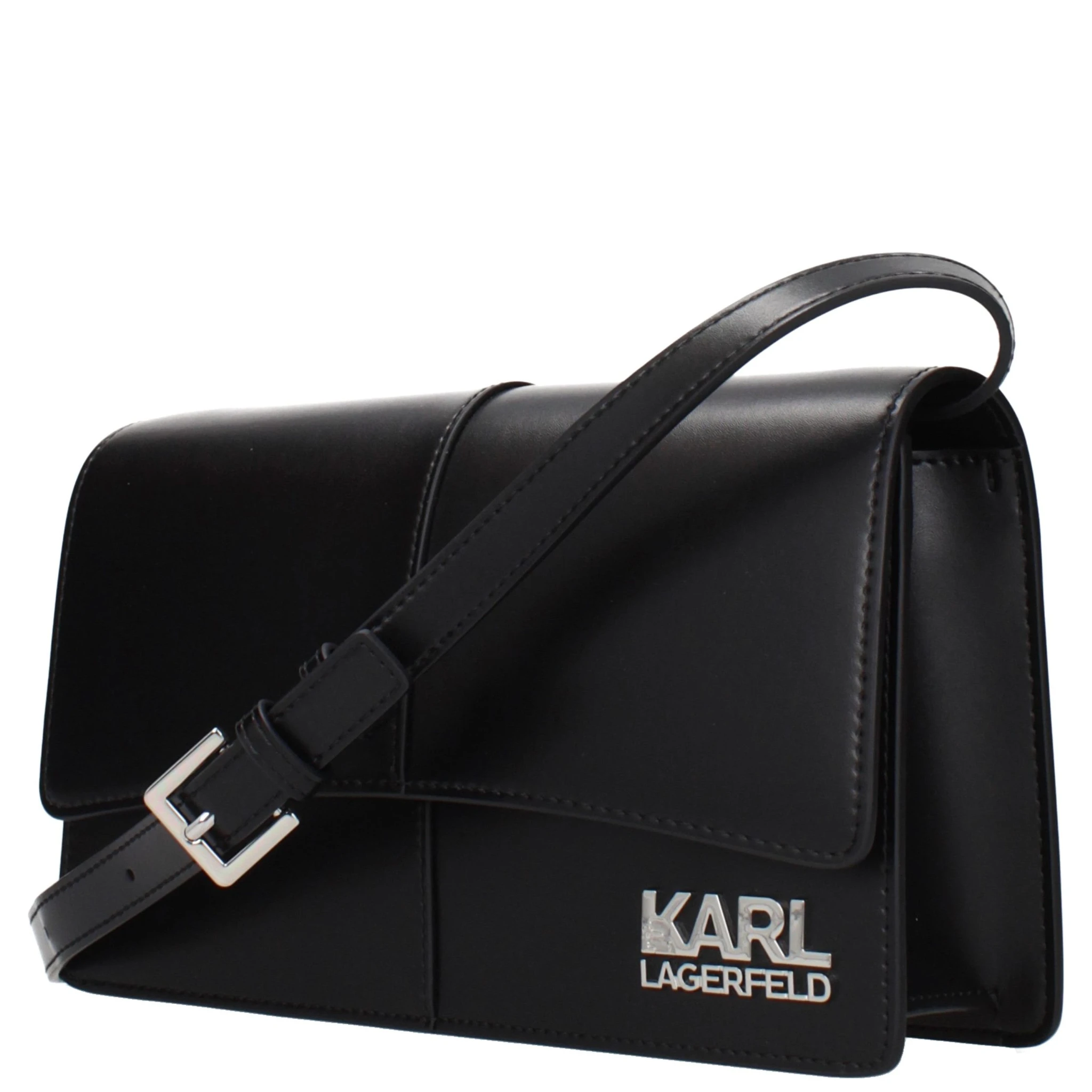 Black Polyethylene Crossbody Bag