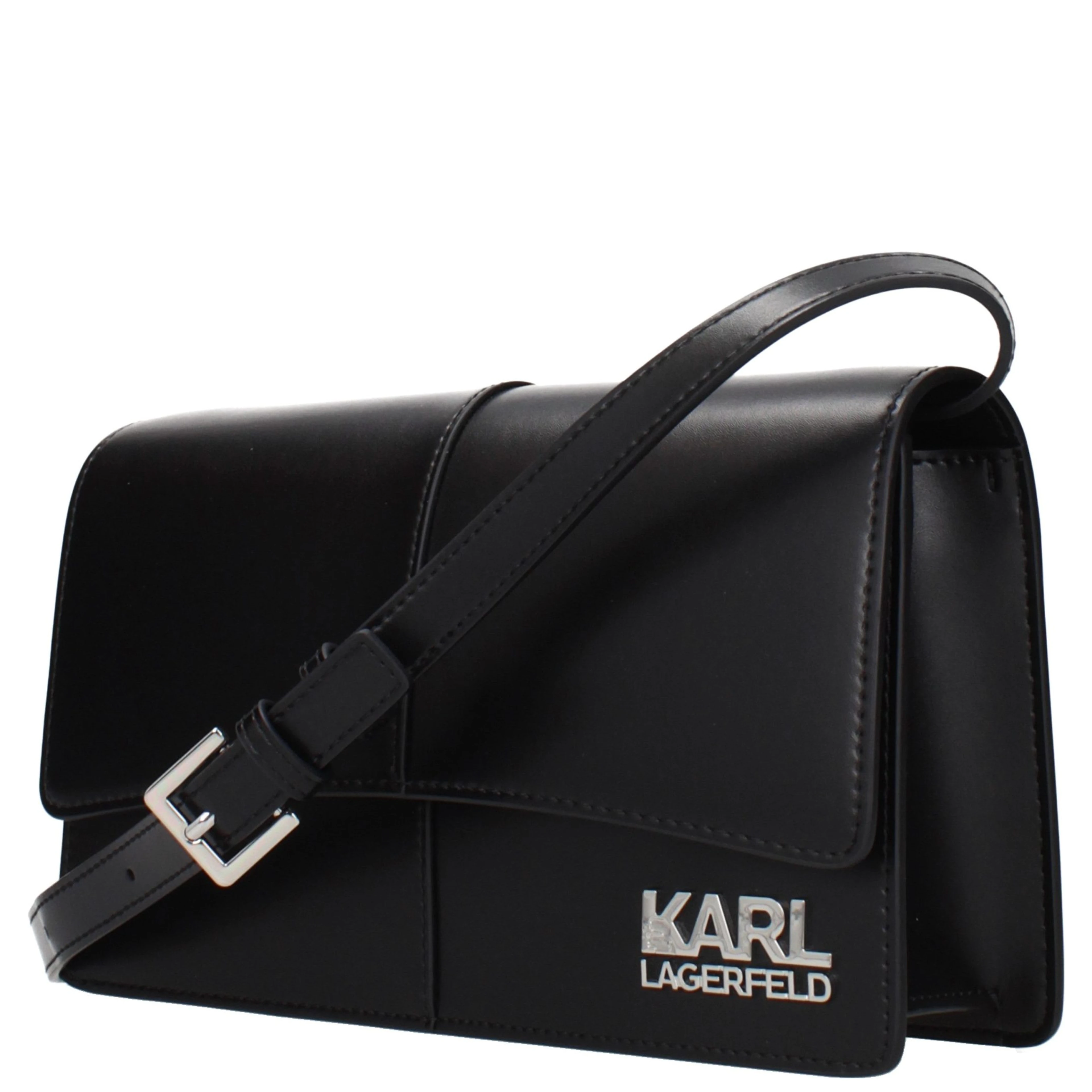 Black Polyethylene Crossbody Bag