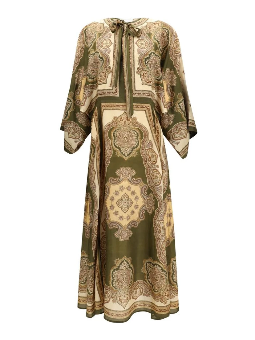 Multicolor Silk Casual Dress