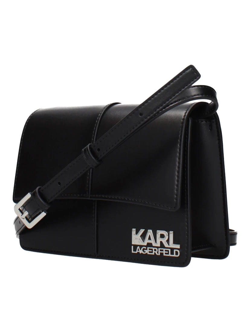 Black Polyethylene Crossbody Bag