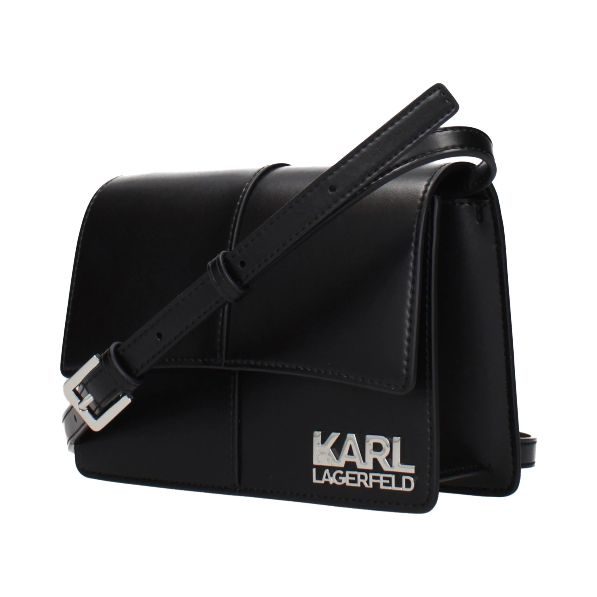 Black Polyethylene Crossbody Bag