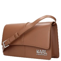 Brown Polyethylene Crossbody Bag