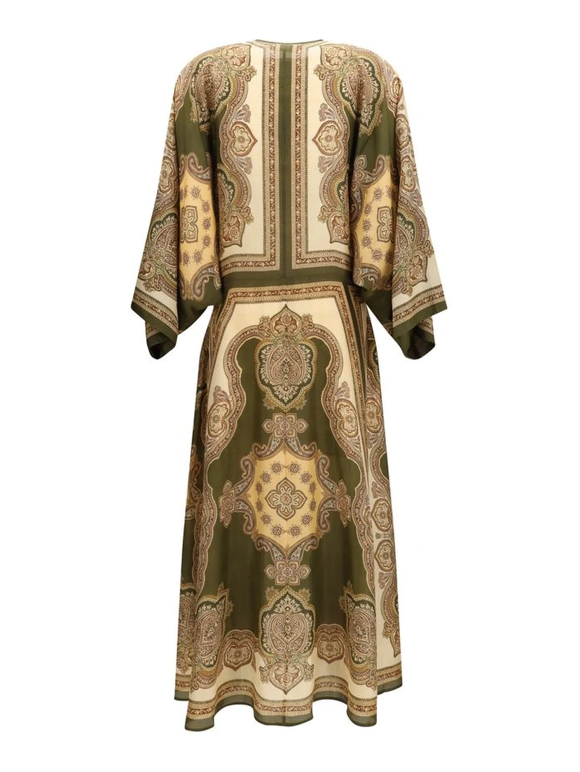 Multicolor Silk Casual Dress