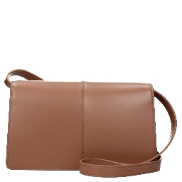 Brown Polyethylene Crossbody Bag