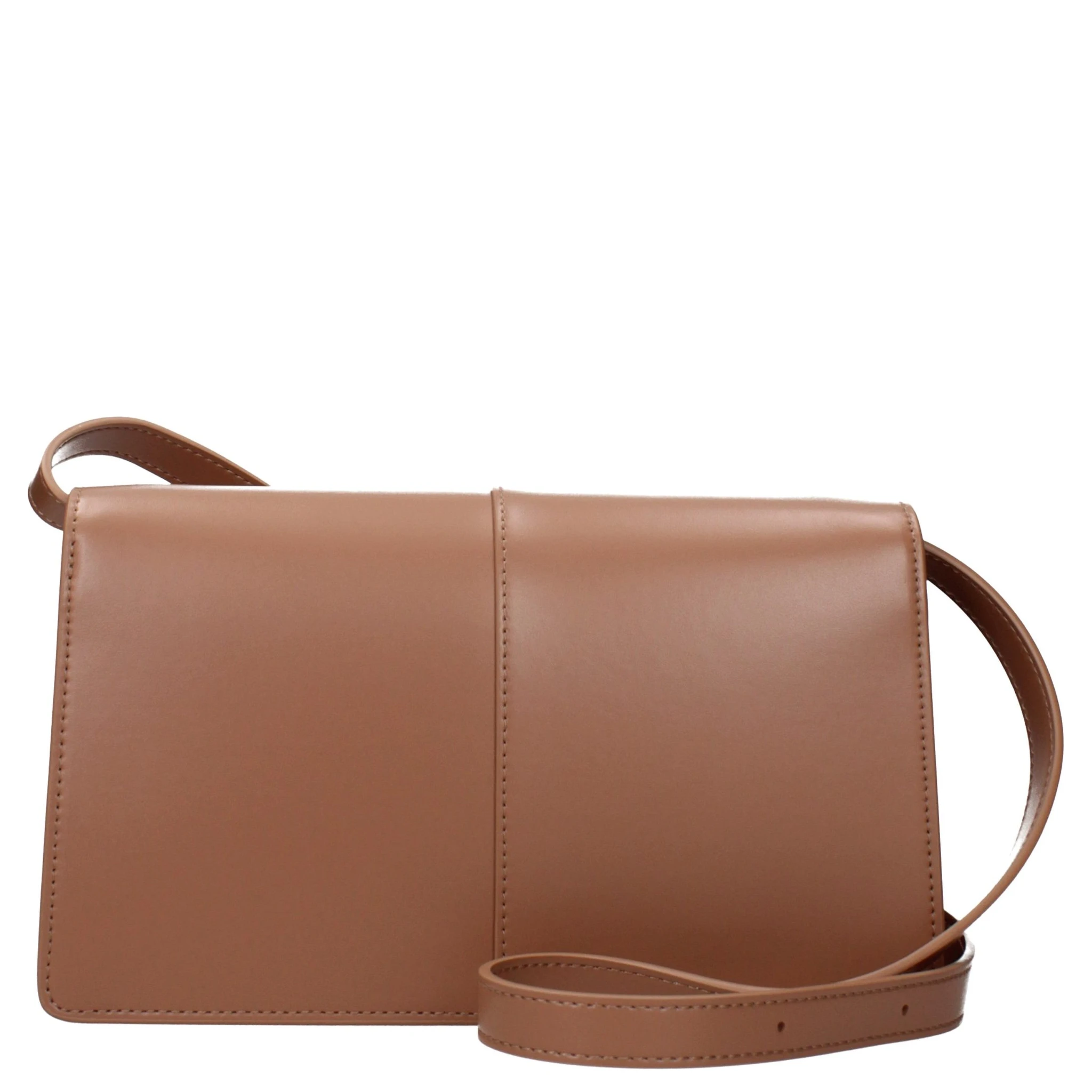 Brown Polyethylene Crossbody Bag