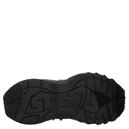 Black Fabric Chunky Sneakers