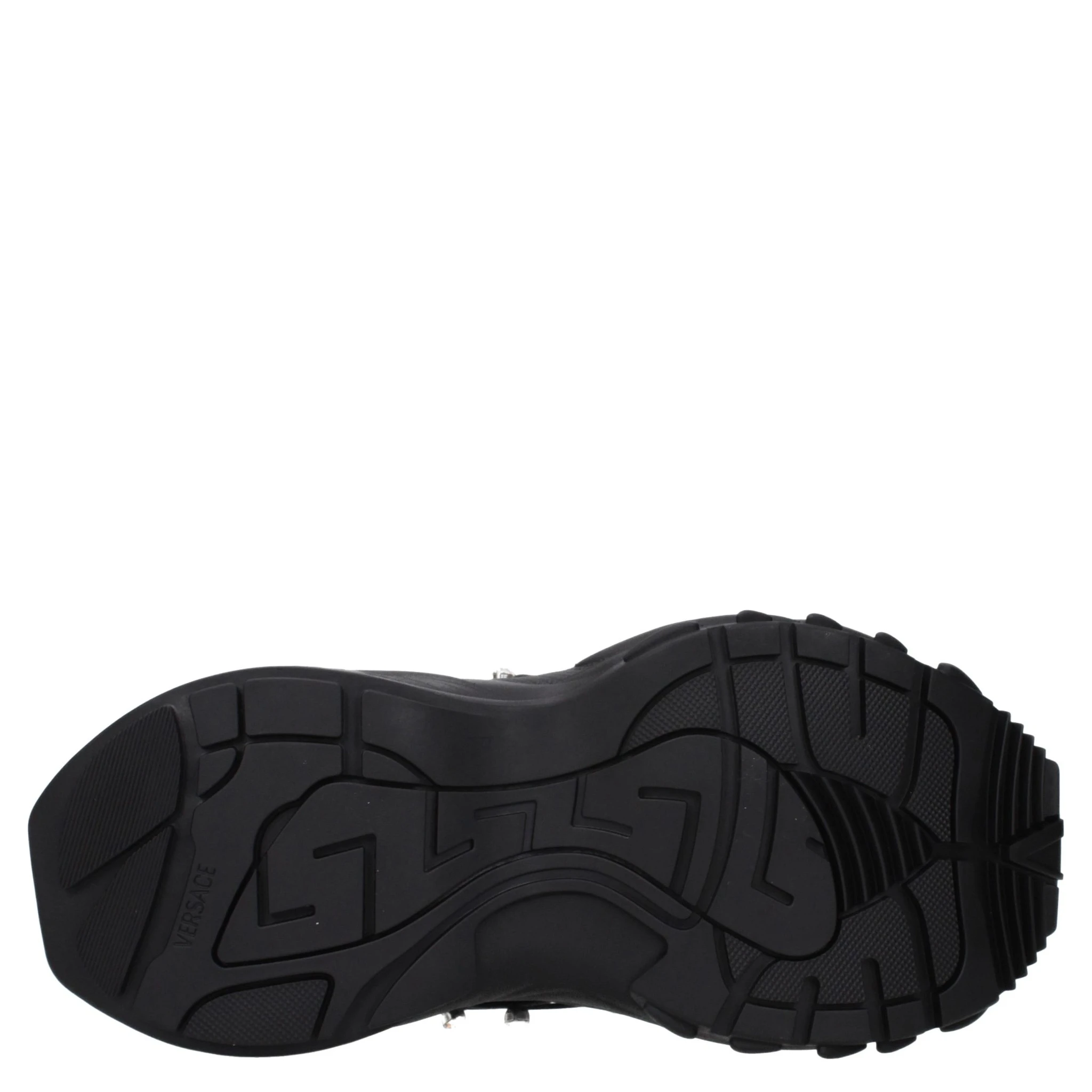 Black Fabric Chunky Sneakers