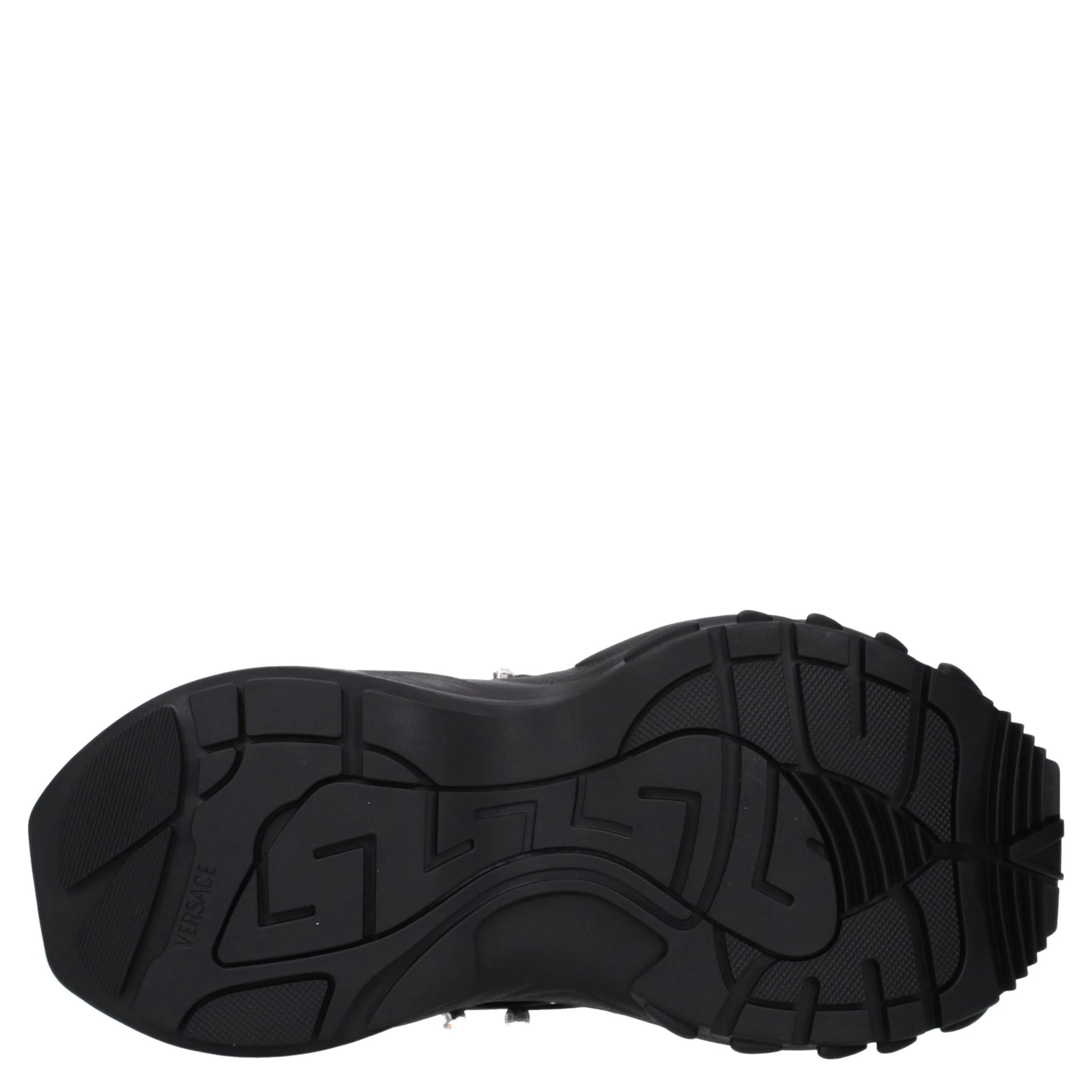Black Fabric Chunky Sneakers