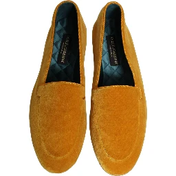 Yellow Velvet Slip On Men Dress Loafers Shoes