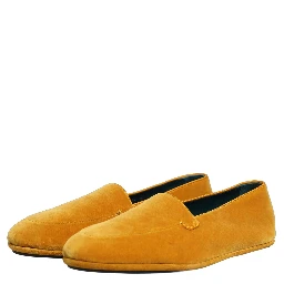 Yellow Velvet Slip On Men Dress Loafers Shoes