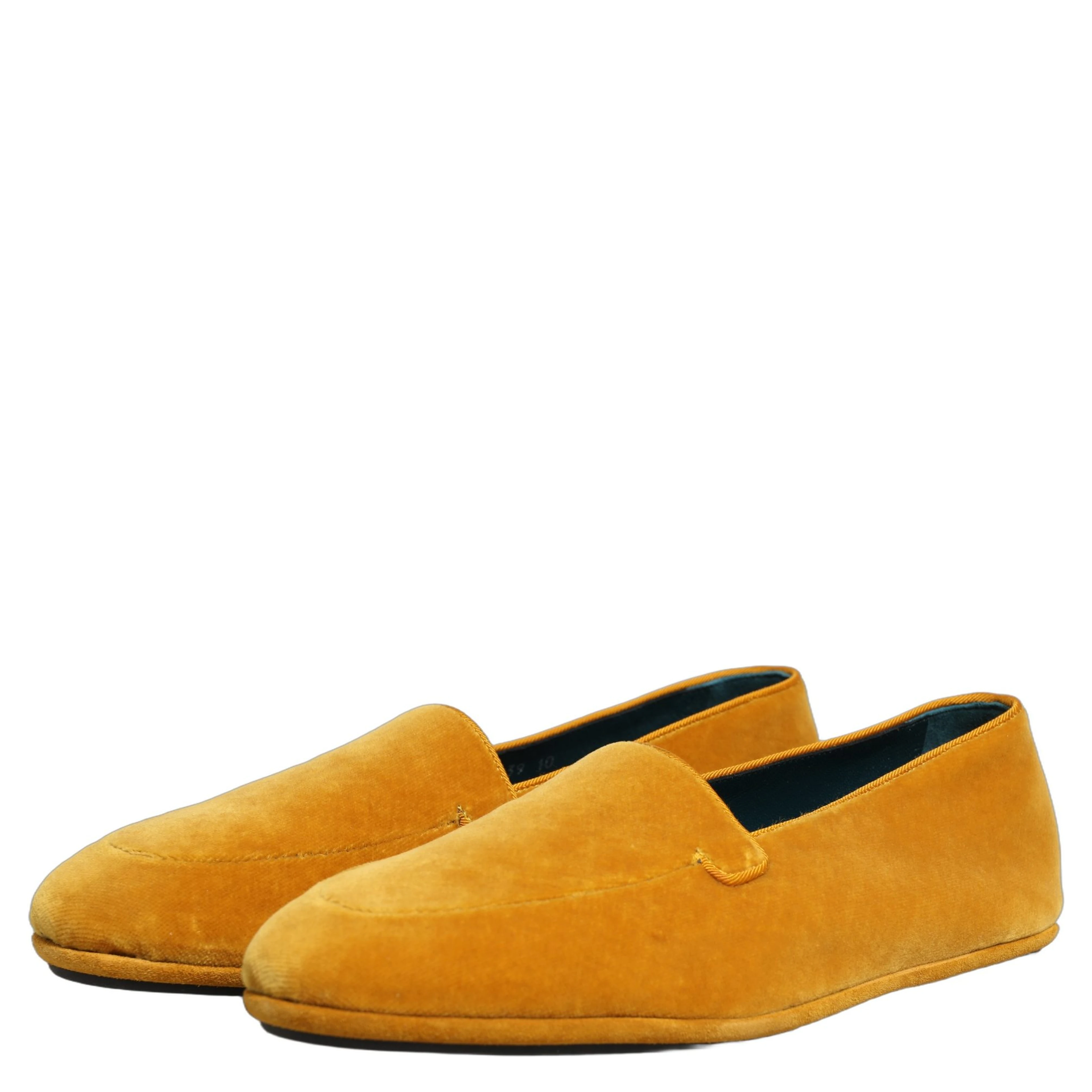 Yellow Velvet Slip On Men Dress Loafers Shoes