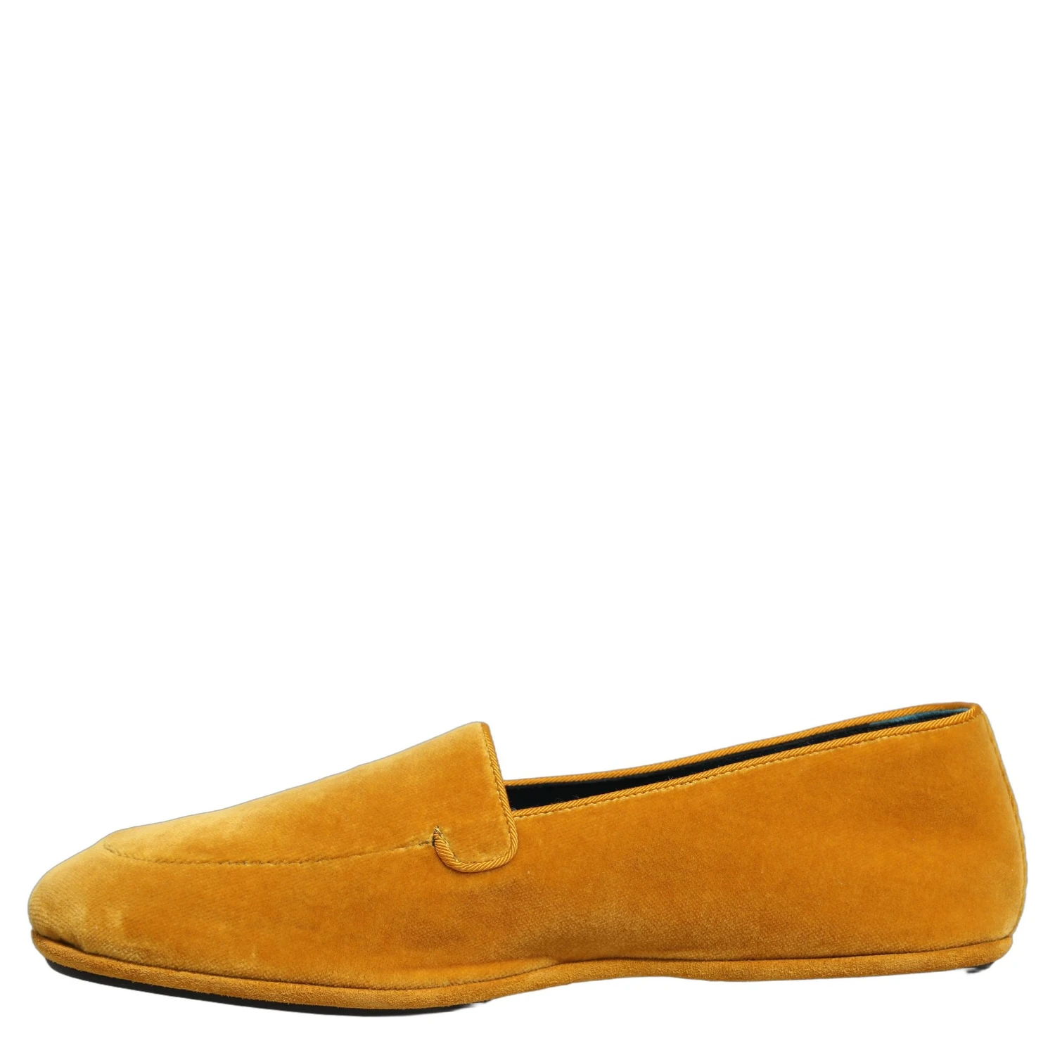 Yellow Velvet Slip On Men Dress Loafers Shoes