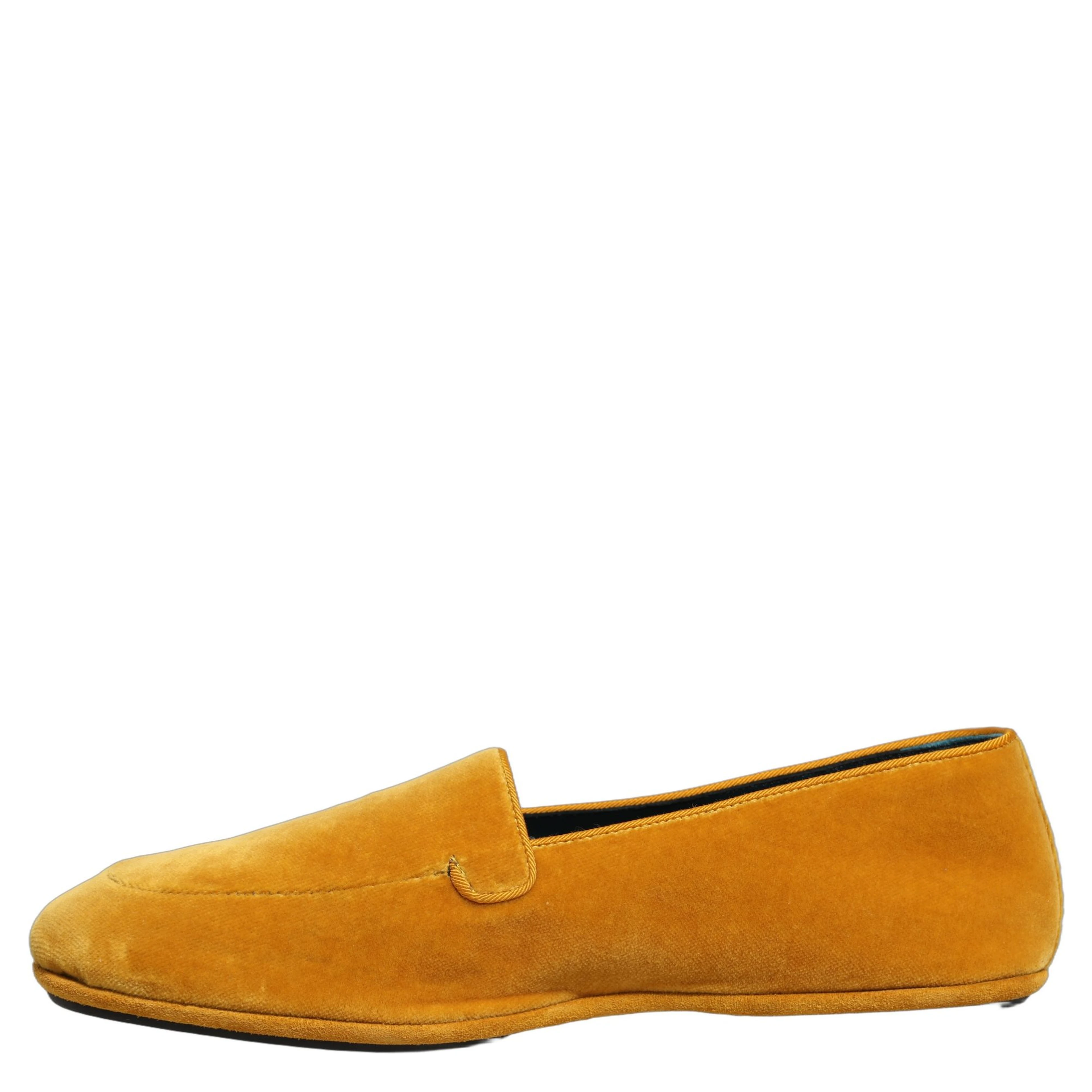Yellow Velvet Slip On Men Dress Loafers Shoes