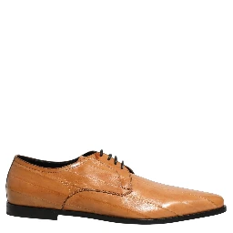 Brown Leather Lace Up Men Derby Dress Shoes