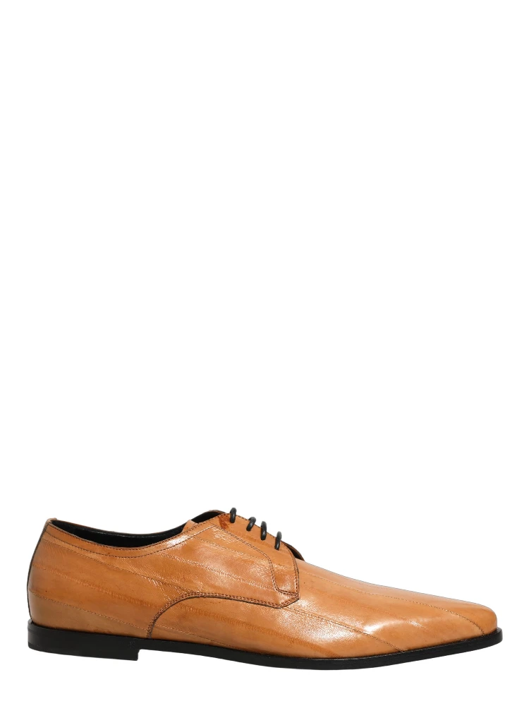 Brown Leather Lace Up Men Derby Dress Shoes