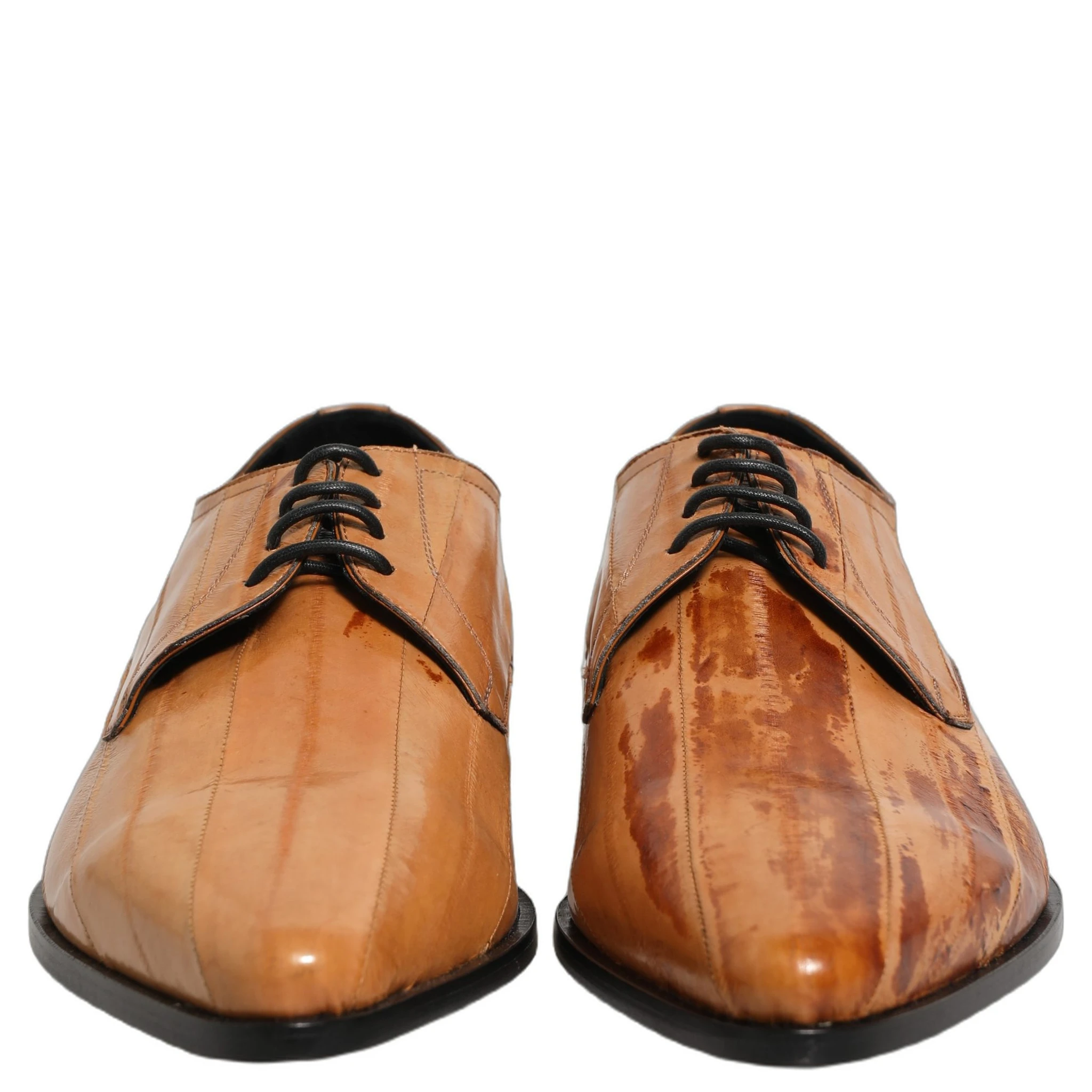 Brown Leather Lace Up Men Derby Dress Shoes