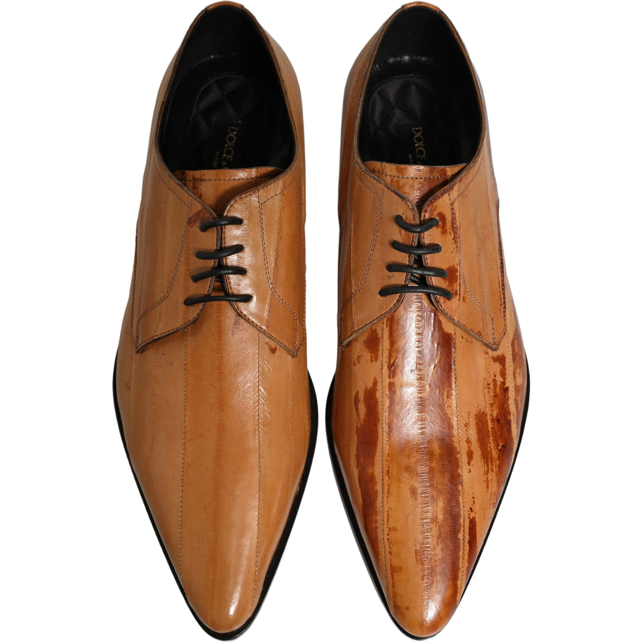Brown Leather Lace Up Men Derby Dress Shoes