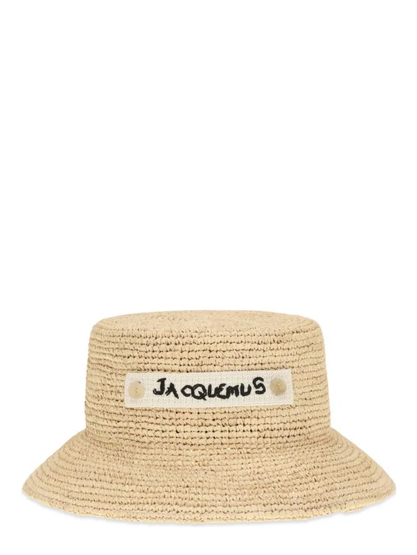 Beige Raffia Bucket Hat