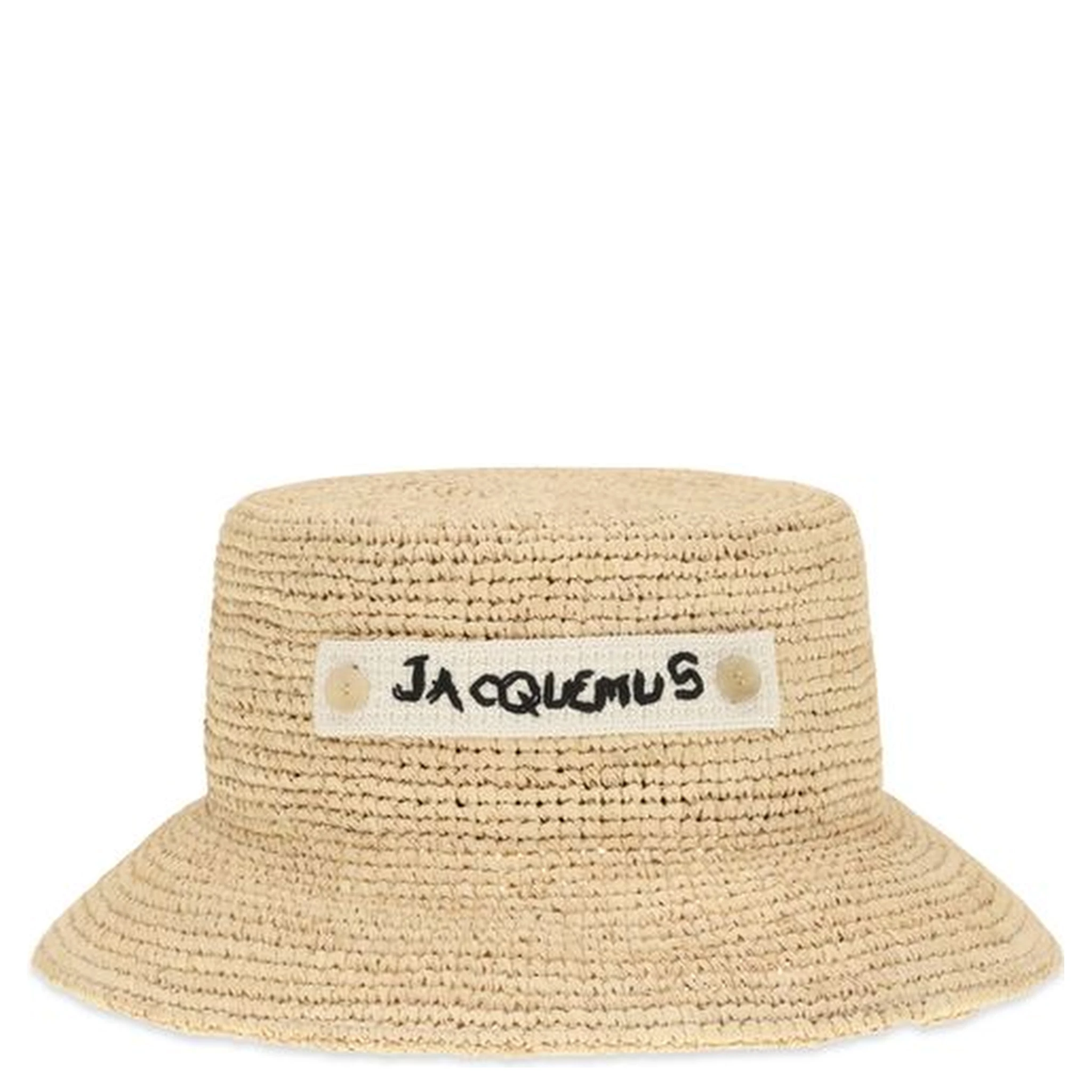 Beige Raffia Bucket Hat