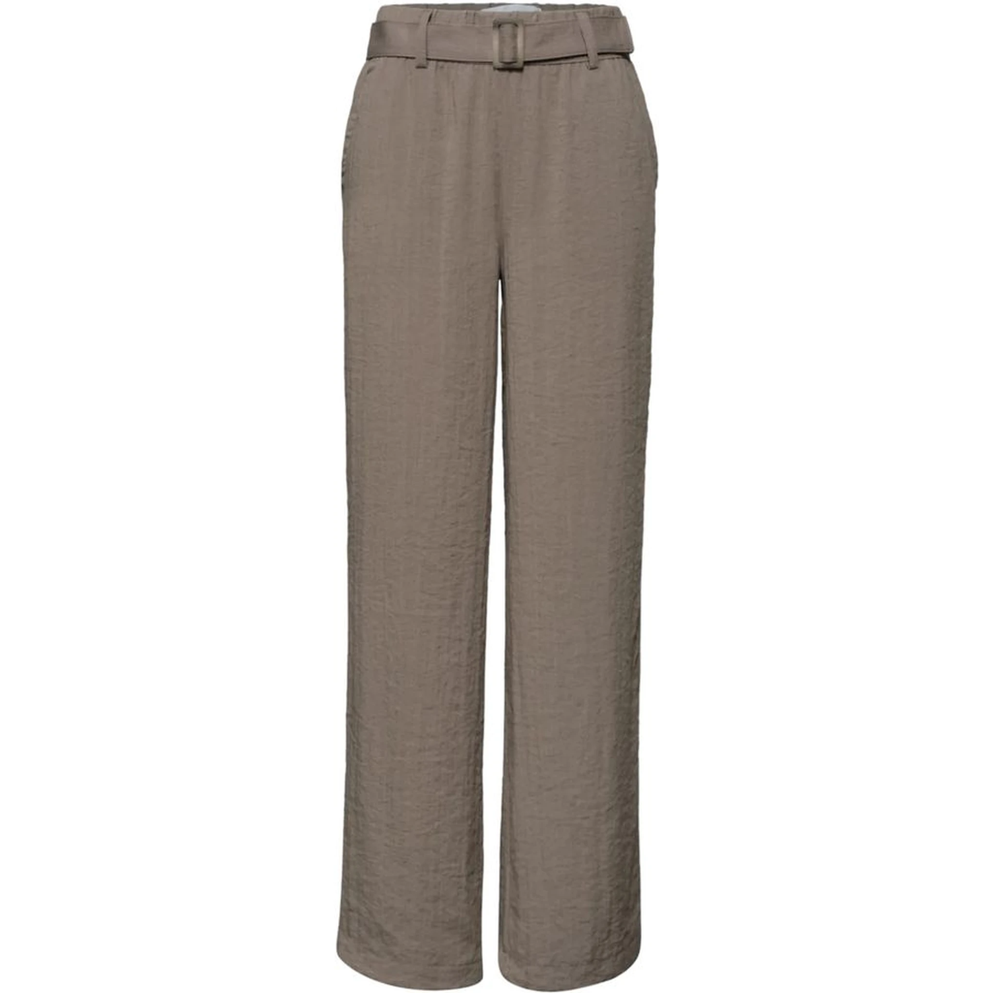 Beige Viscose Casual Pants