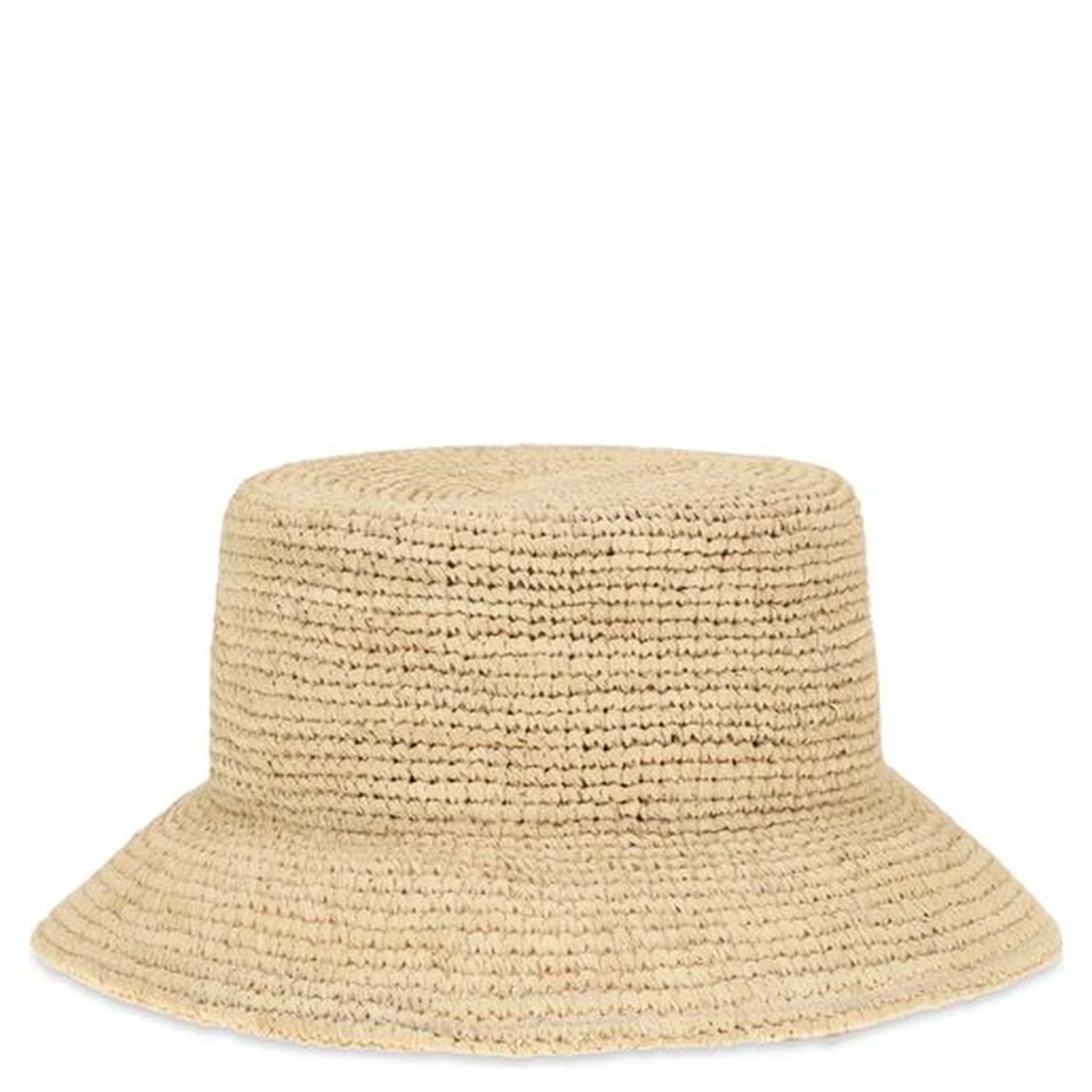 Beige Raffia Bucket Hat