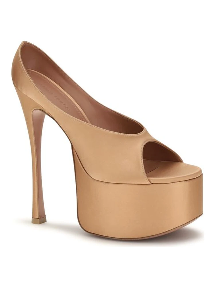 Beige Silk Platform Pumps alternative