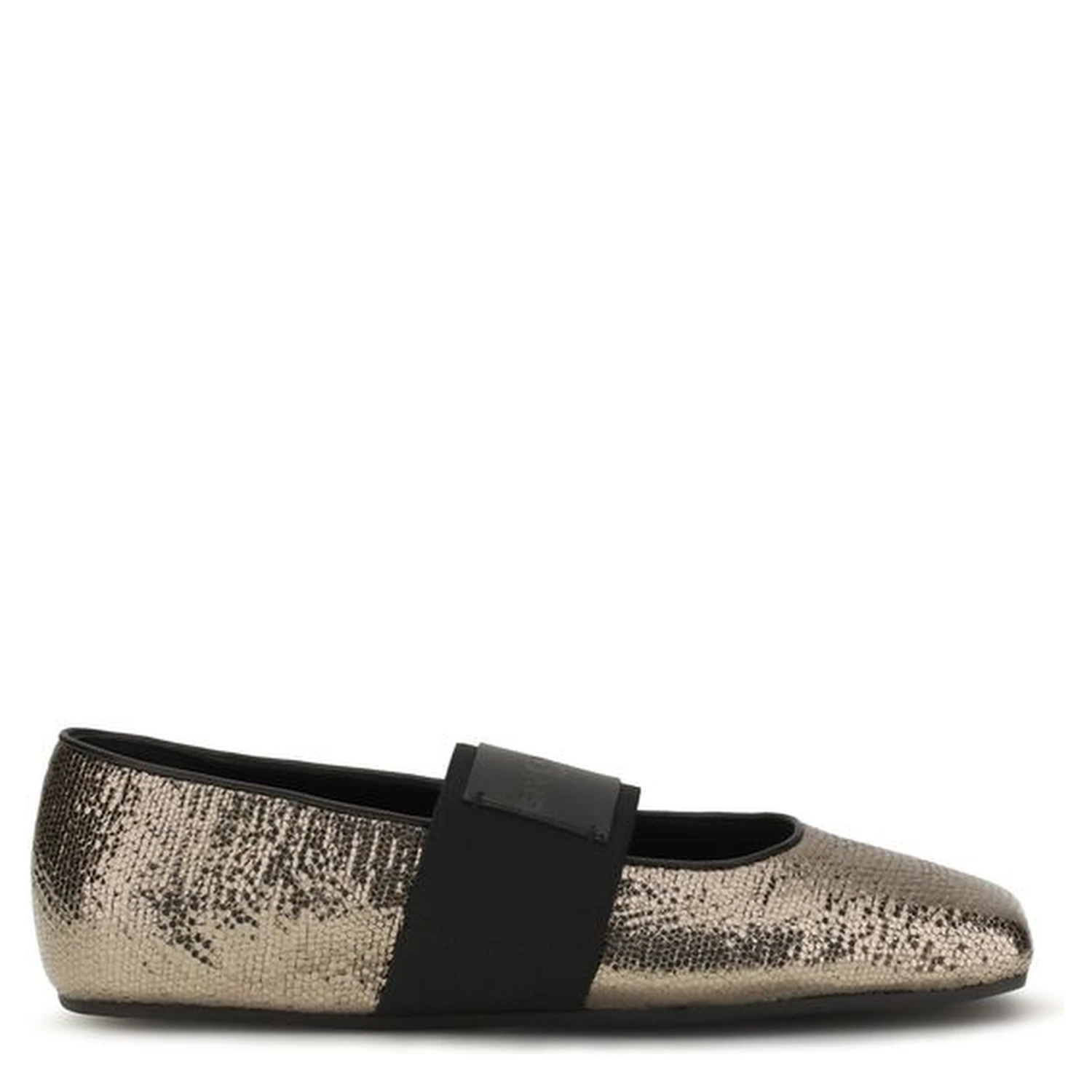 Gold Calf Leather Bos Taurus Ballet Flats