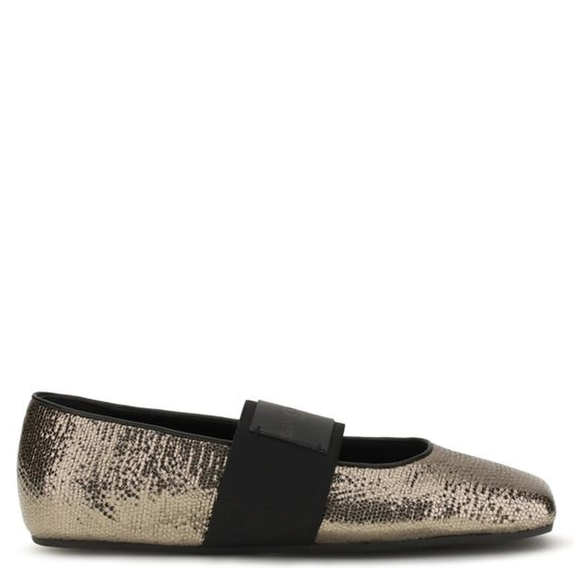 Gold Calf Leather Bos Taurus Ballet Flats