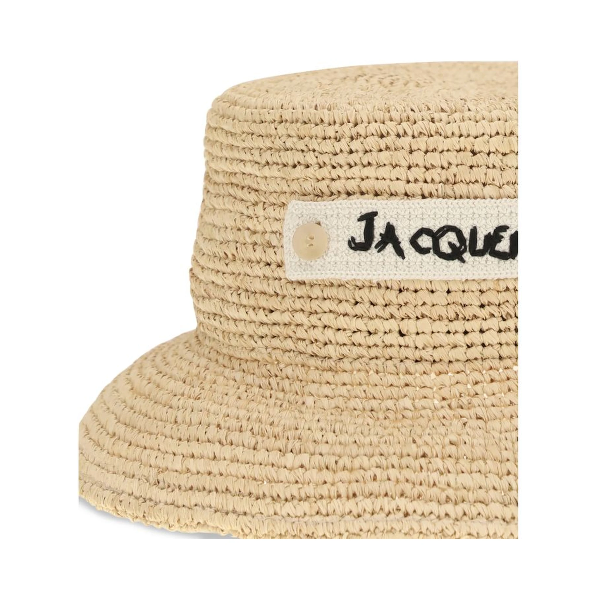 Beige Raffia Bucket Hat