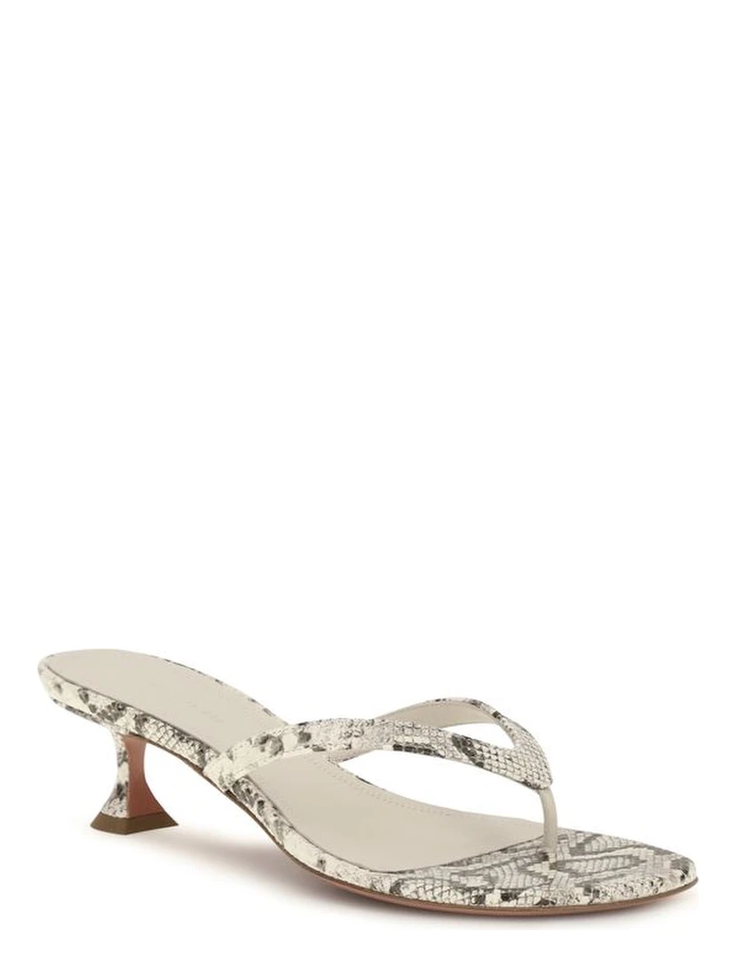 Gray Calf Leather Bos Taurus Flat Sandals