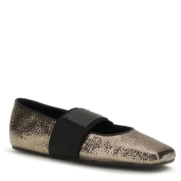 Gold Calf Leather Bos Taurus Ballet Flats