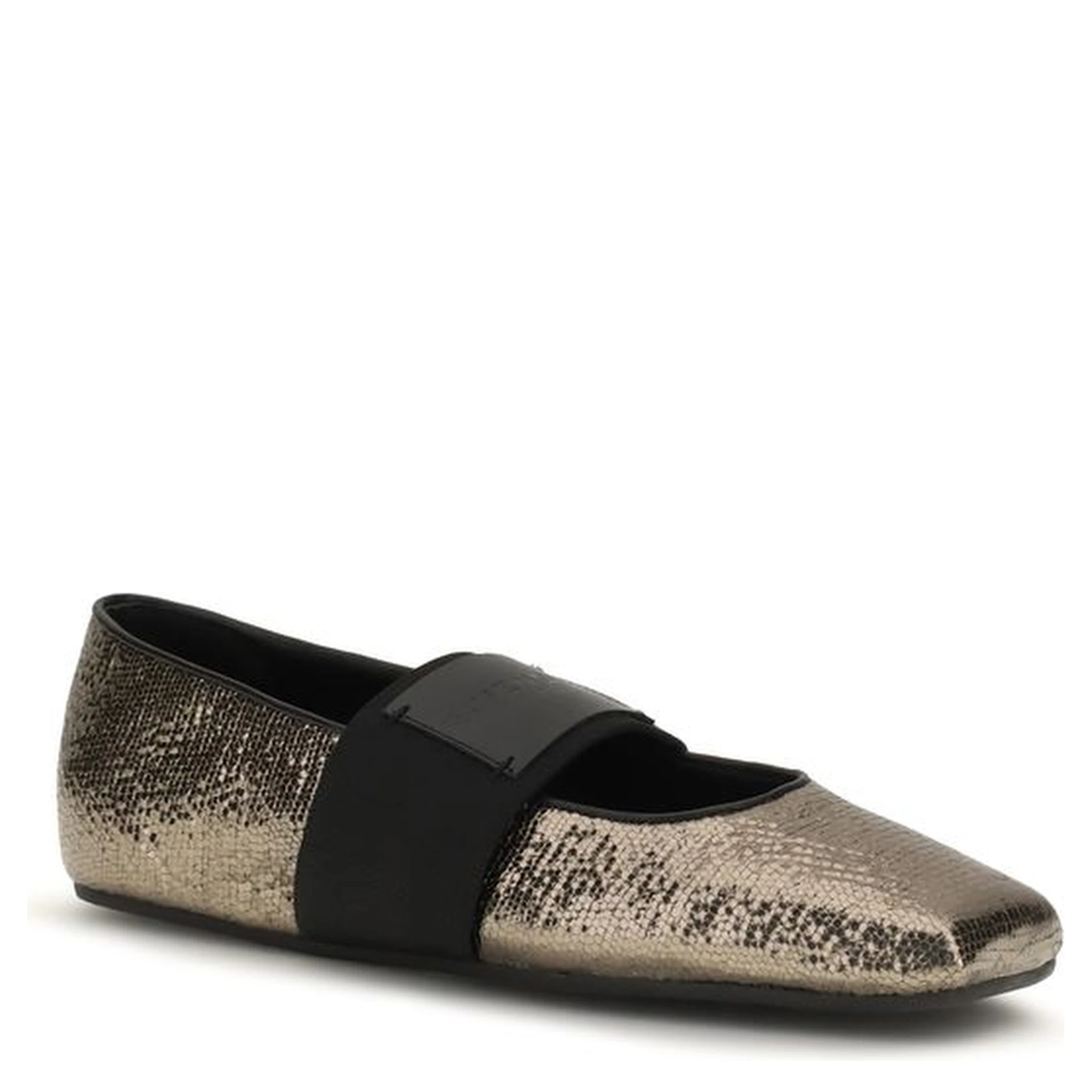 Gold Calf Leather Bos Taurus Ballet Flats