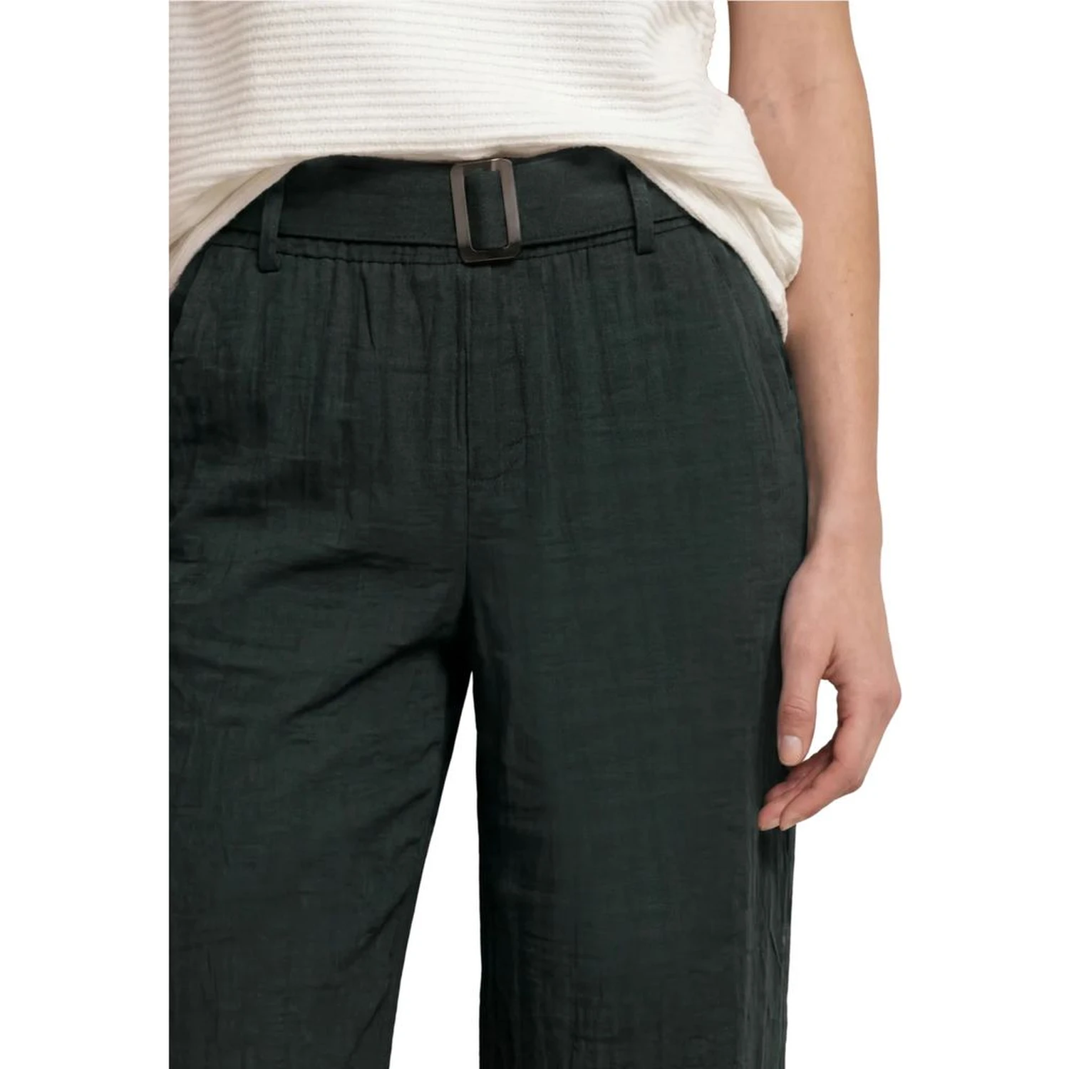 Black Viscose Casual Pants