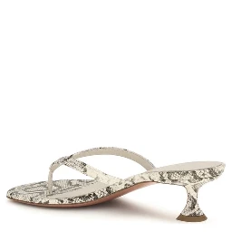 Gray Calf Leather Bos Taurus Flat Sandals