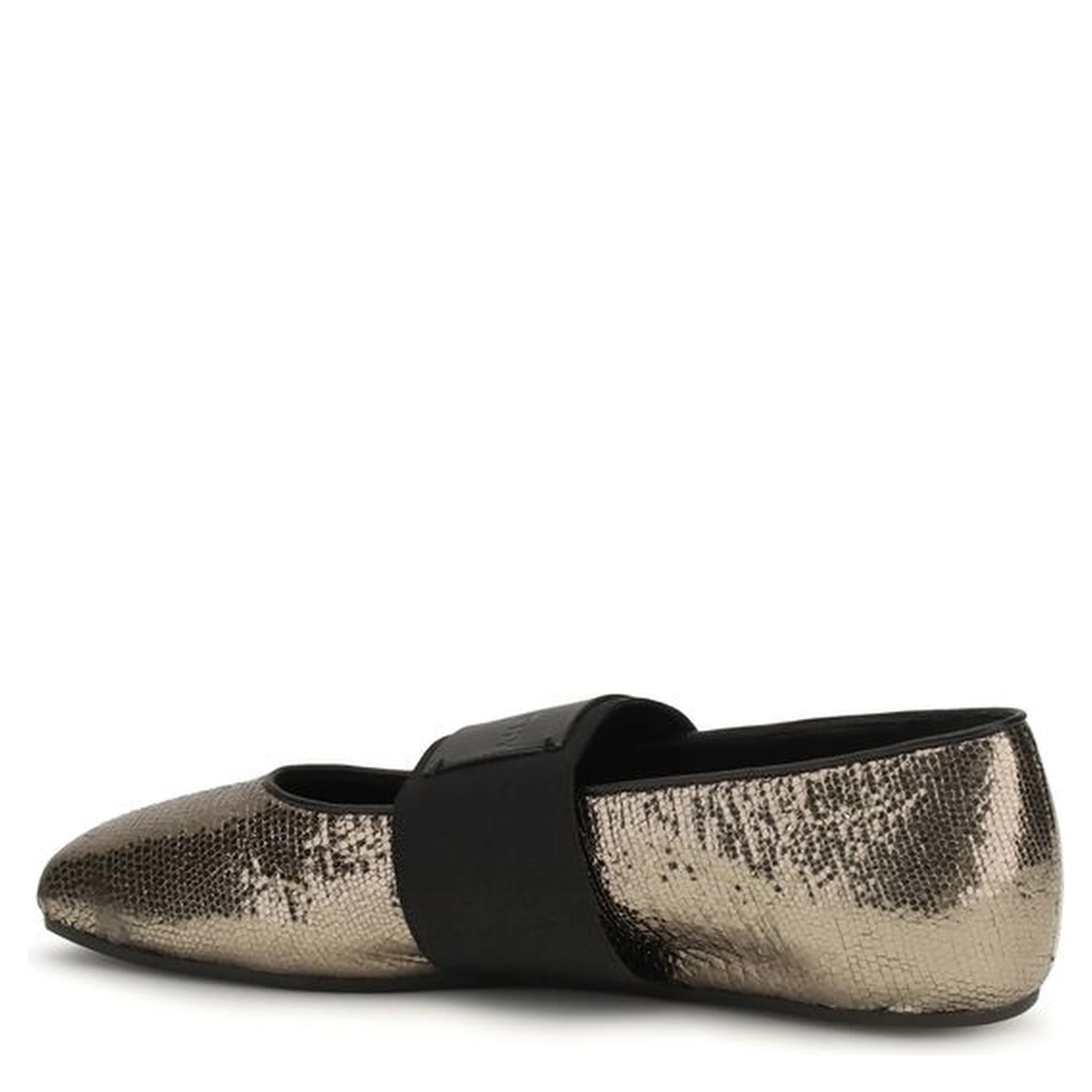 Gold Calf Leather Bos Taurus Ballet Flats