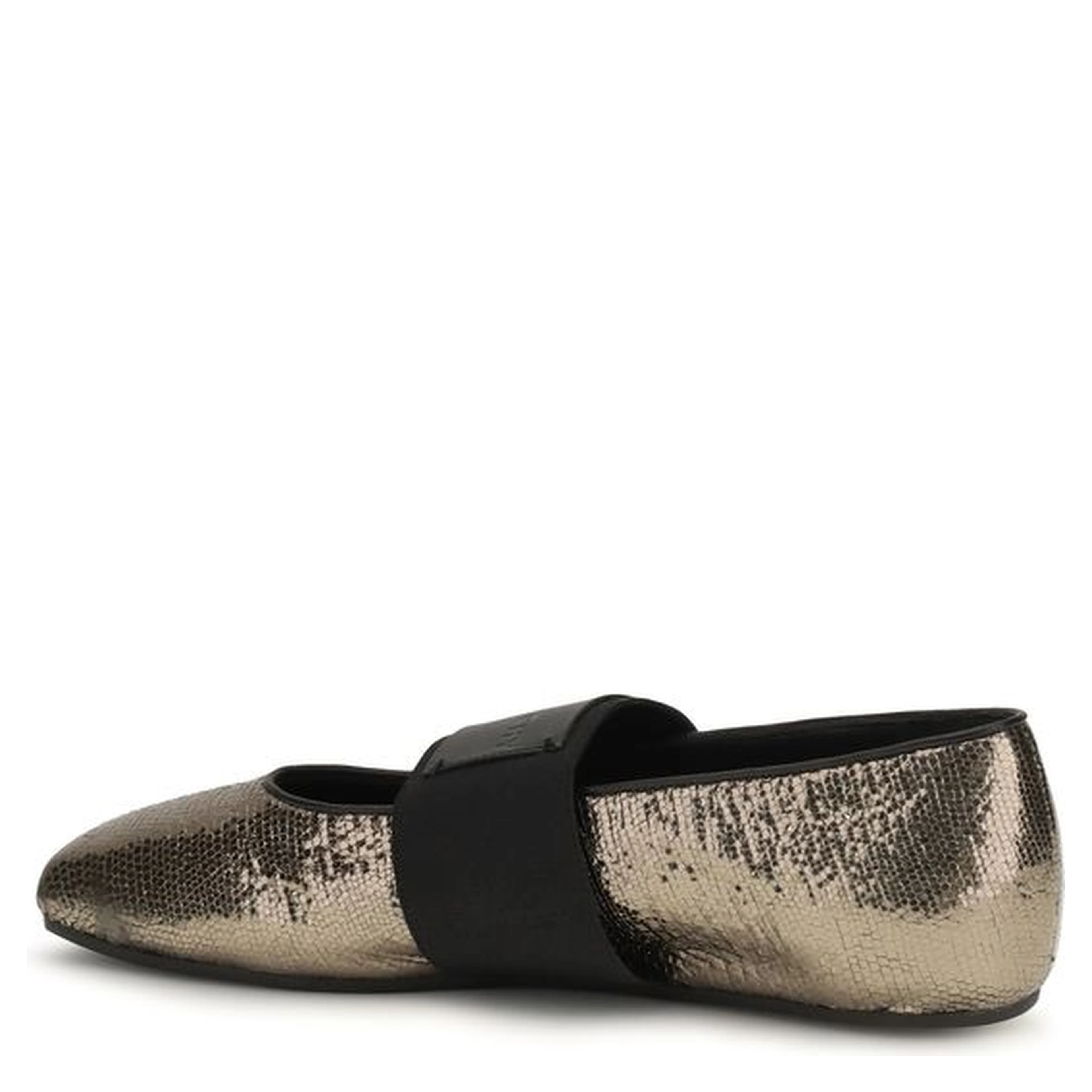 Gold Calf Leather Bos Taurus Ballet Flats