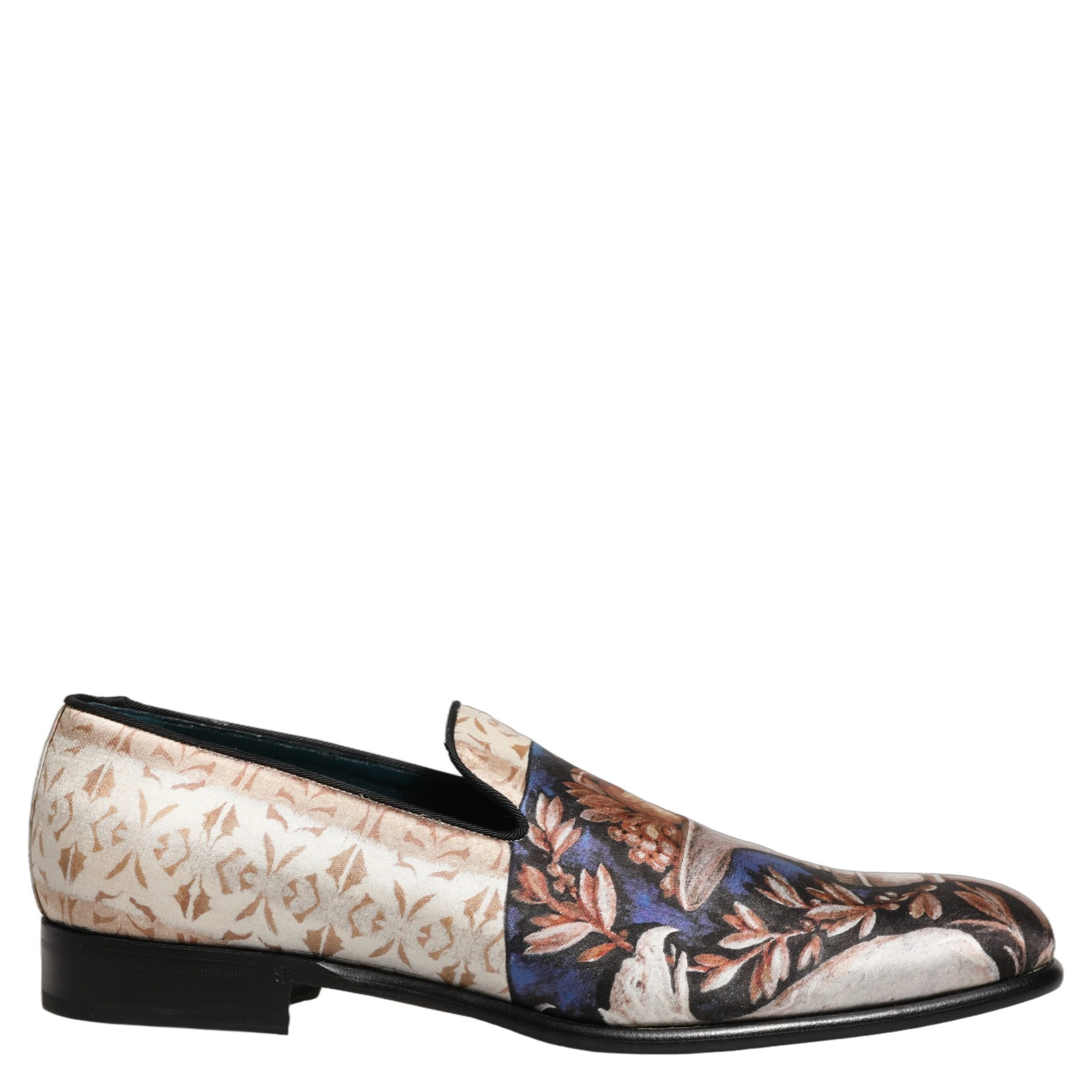 Multicolor Fruit Print Velvet Loafers Shoes