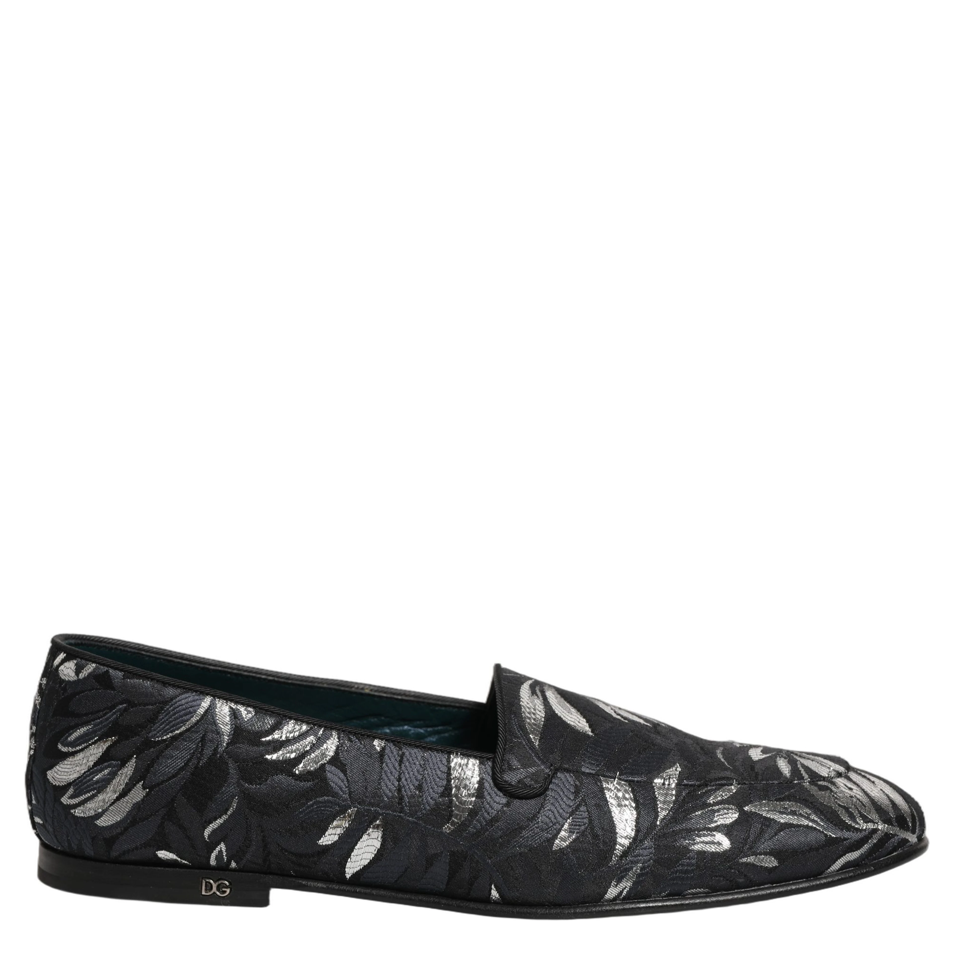 Black Leaf Embroidery Dress Men Loafers Shoes