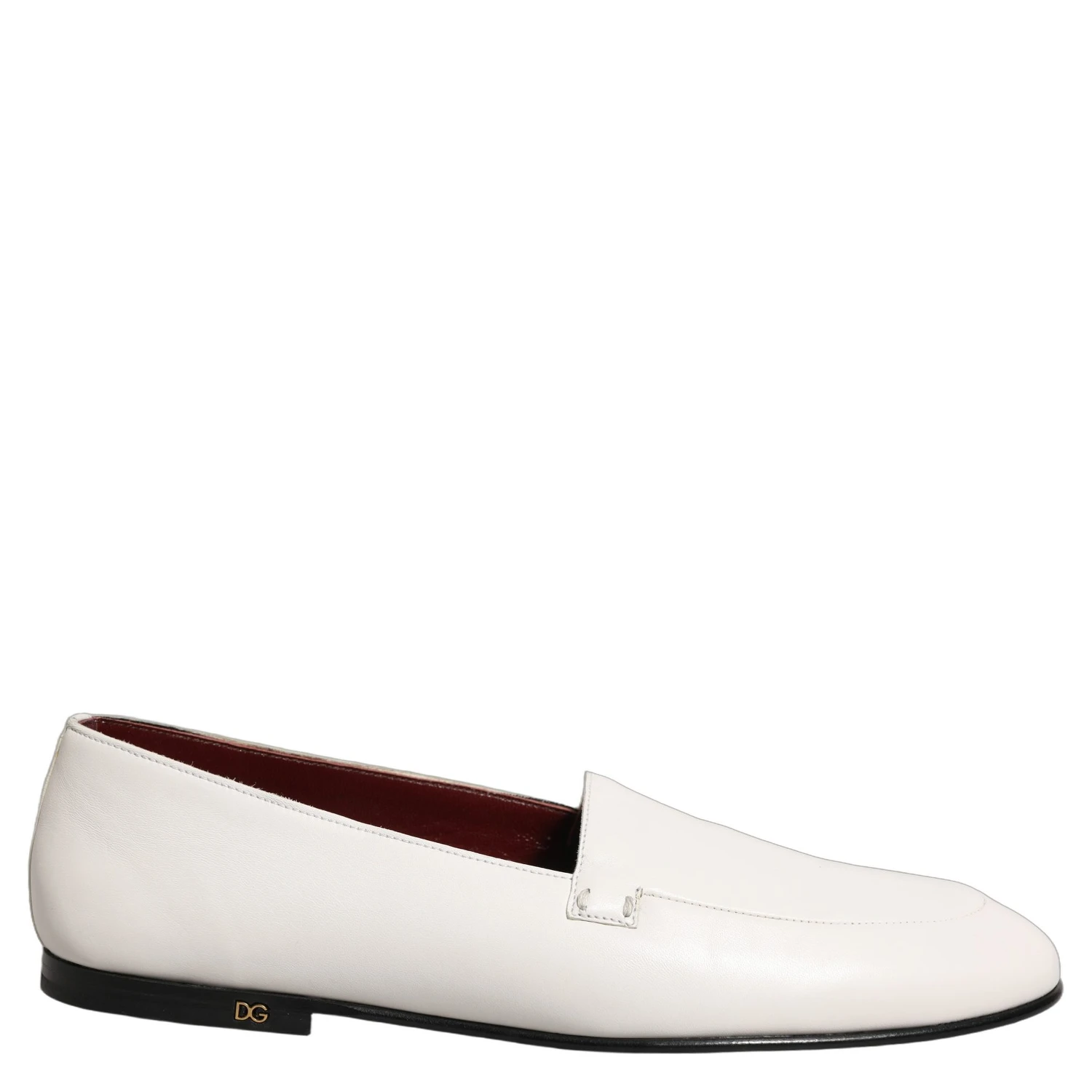 White Leather Logo Slip On Men Loafers Shoes