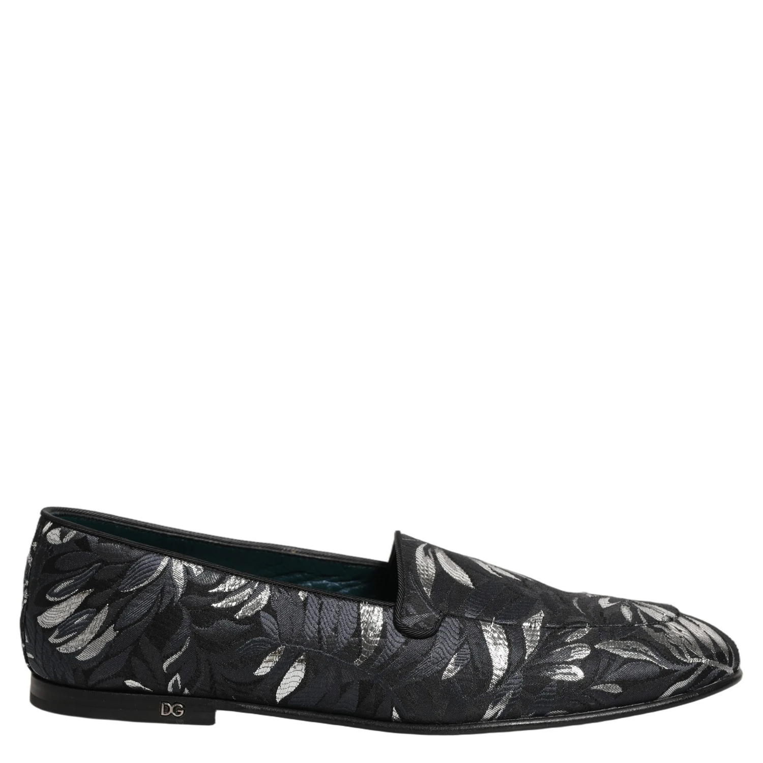 Black Leaf Embroidery Dress Men Loafers Shoes
