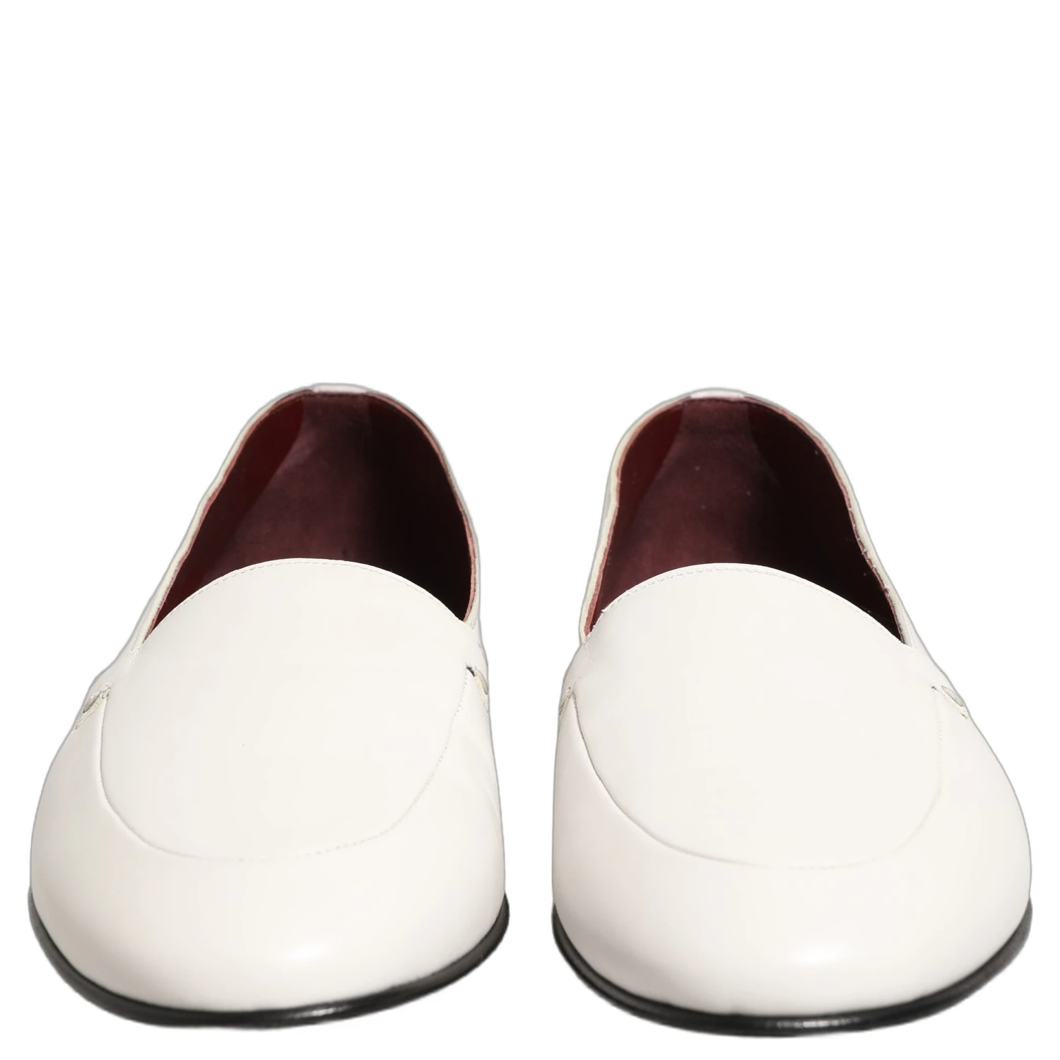 White Leather Logo Slip On Men Loafers Shoes