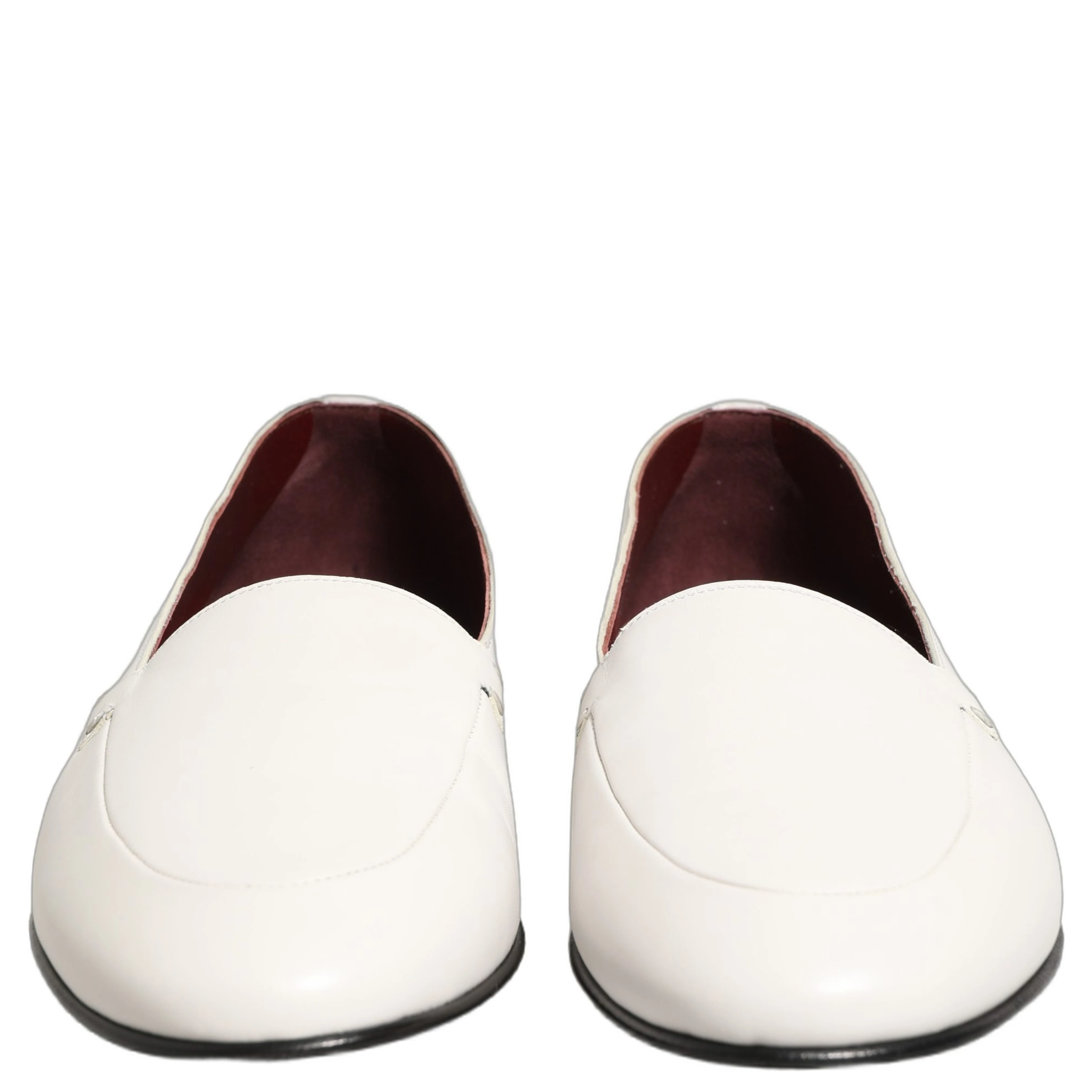 White Leather Logo Slip On Men Loafers Shoes
