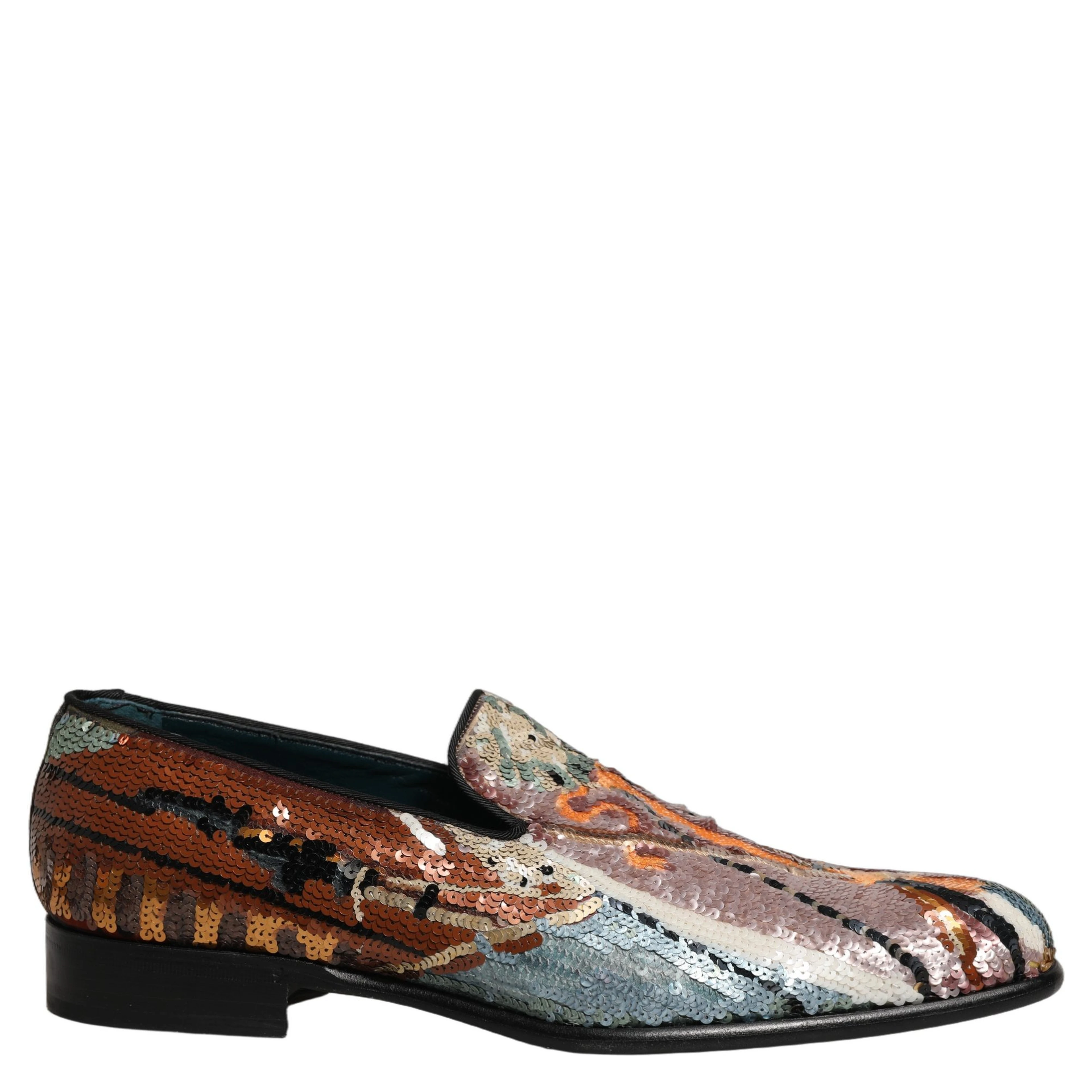 Multicolor Embroidered Sequin Loafers Shoes
