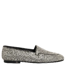Silver Crystal Embellished Men Loafers Shoes