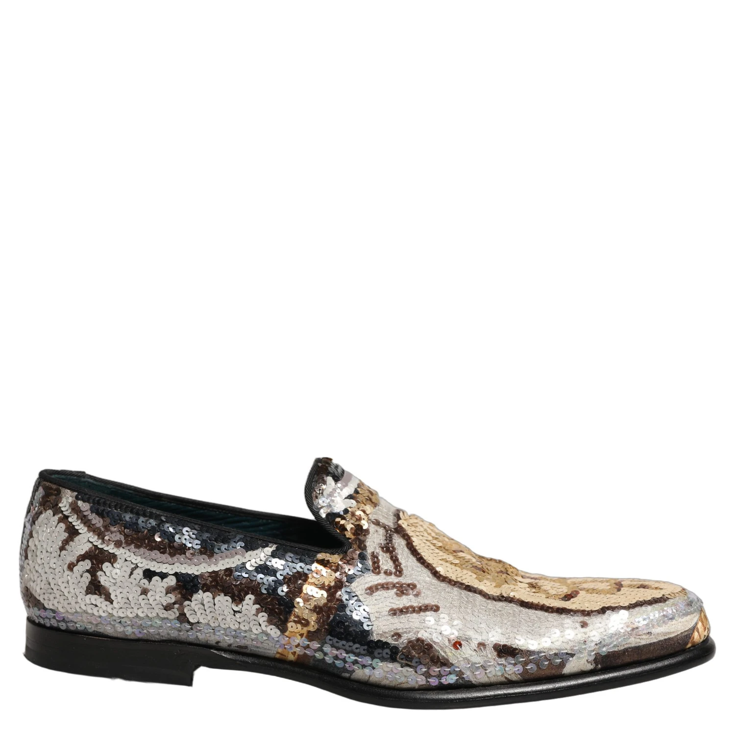 Multicolor Embroidered Sequin Loafers Shoes