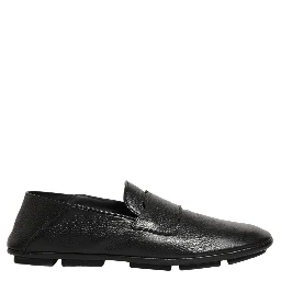 Black Deerskin Leather Driver Loafers Shoes