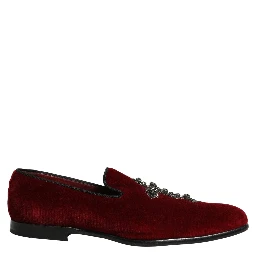 Maroon Suede Cross Slip On Dress Loafers Shoes